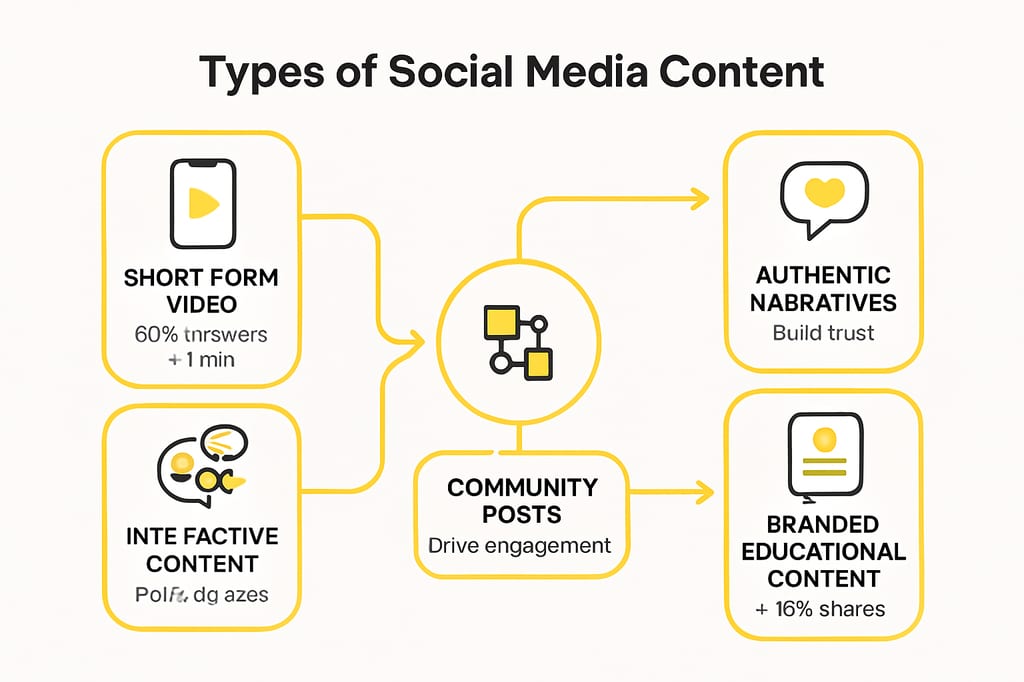 Infographic showing social media content types comparison