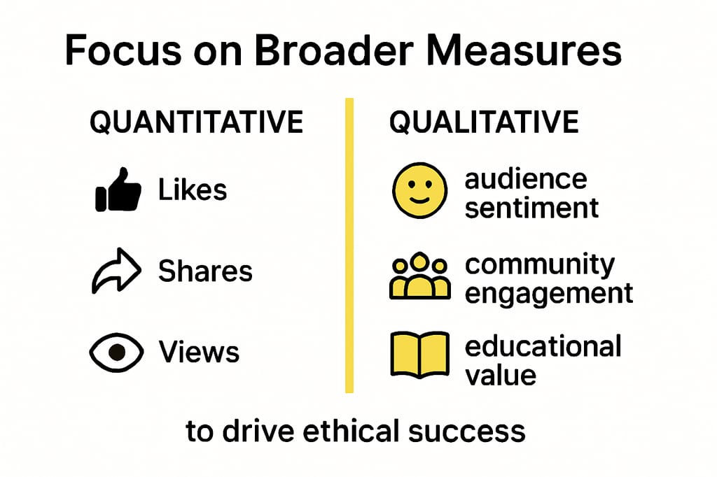 Infographic comparing social media metrics and ethical impact